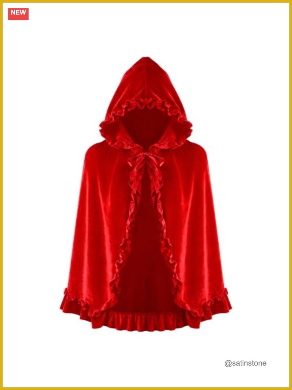 Short Hooded Velvet Cloak Halloween Cosplay Cape for Women